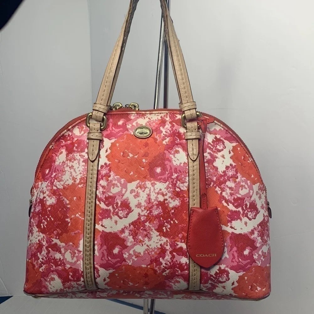 Coach Cora Rare F31341 Peyton Floral Domed Satchel